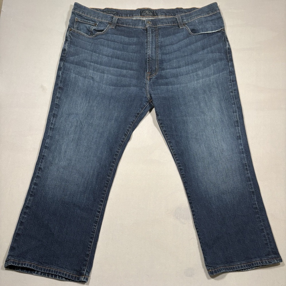 Lucky Brand Jeans Mens 46x25 Blue 181 Relaxed Straight Dark Wash Stretch Denim
